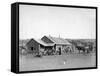 Western Ranch House in South Dakota Photograph - South Dakota-Lantern Press-Framed Stretched Canvas