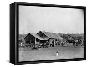 Western Ranch House-John C.H. Grabill-Framed Stretched Canvas