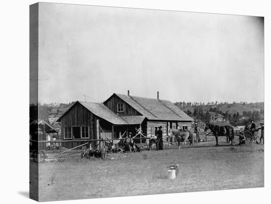 Western Ranch House-John C.H. Grabill-Stretched Canvas