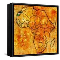 Western Sahara on Actual Map of Africa-michal812-Framed Stretched Canvas