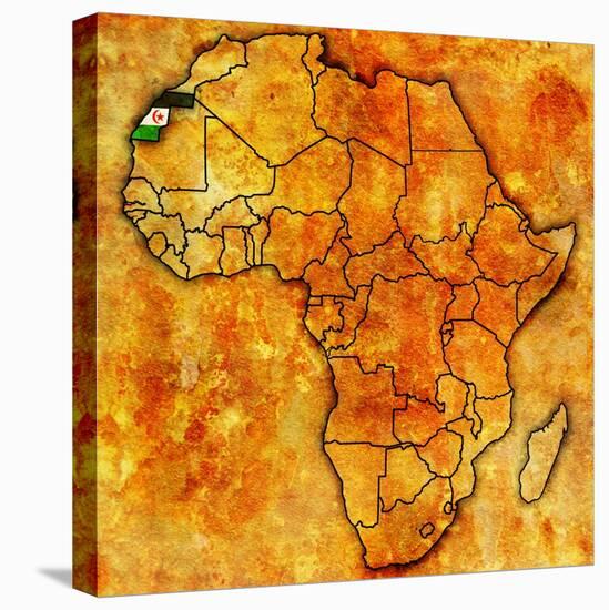 Western Sahara on Actual Map of Africa-michal812-Stretched Canvas