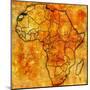 Western Sahara on Actual Map of Africa-michal812-Mounted Art Print