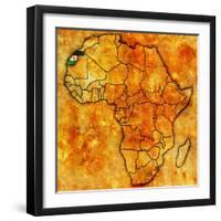 Western Sahara on Actual Map of Africa-michal812-Framed Art Print