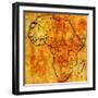 Western Sahara on Actual Map of Africa-michal812-Framed Art Print