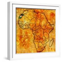 Western Sahara on Actual Map of Africa-michal812-Framed Art Print