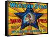 Western Star Apple Label - Yakima, WA-Lantern Press-Framed Stretched Canvas