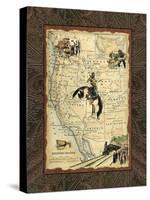 Western States Map-Vision Studio-Stretched Canvas