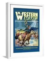 Western Story Magazine: Broken Arrow Range-null-Framed Art Print