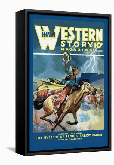 Western Story Magazine: Broken Arrow Range-null-Framed Stretched Canvas