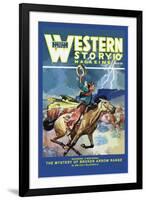 Western Story Magazine: Broken Arrow Range-null-Framed Art Print