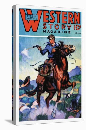 Western Story Magazine: Gunning 'Em Down-null-Stretched Canvas