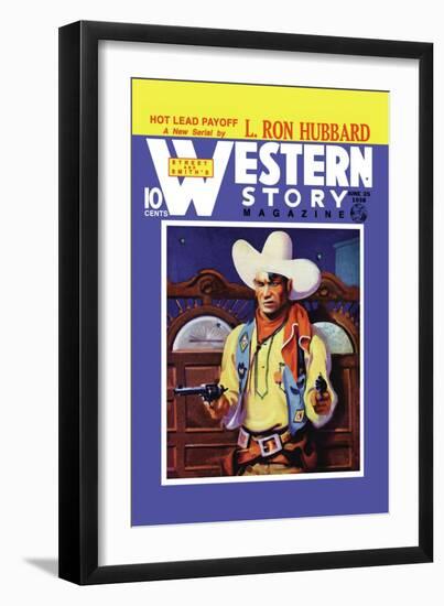 Western Story Magazine: Hot Lead Payoff-null-Framed Art Print