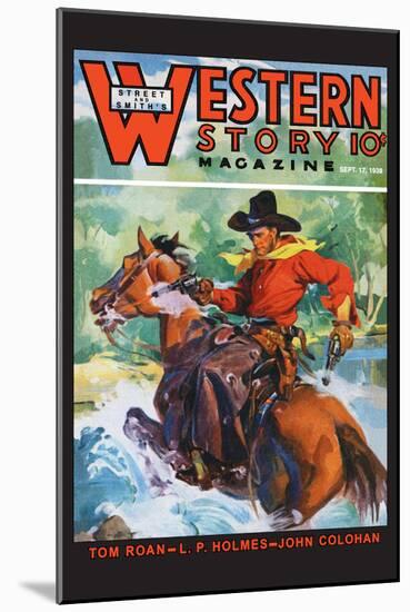 Western Story Magazine: No Limits-null-Mounted Art Print