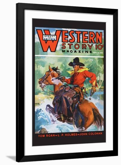 Western Story Magazine: No Limits-null-Framed Art Print