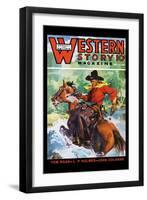 Western Story Magazine: No Limits-null-Framed Art Print