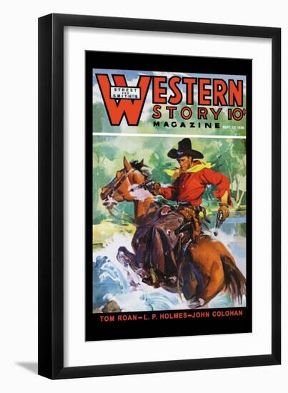 Western Story Magazine: No Limits-null-Framed Art Print