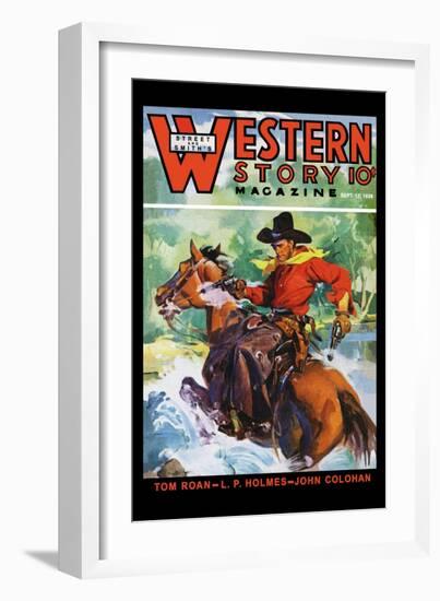 Western Story Magazine: No Limits-null-Framed Art Print