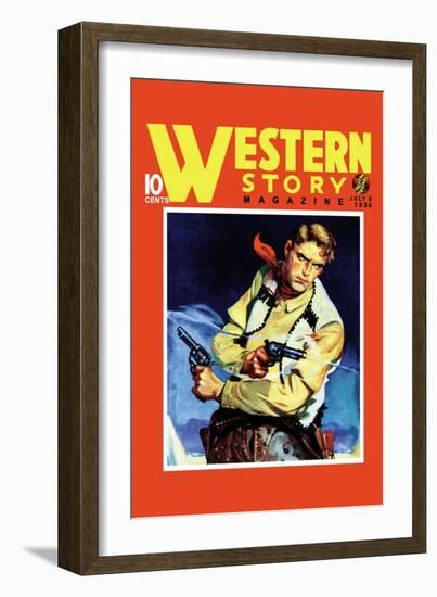 Western Story Magazine: Quick Shot-null-Framed Art Print