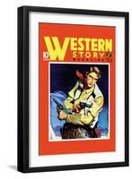 Western Story Magazine: Quick Shot-null-Framed Art Print