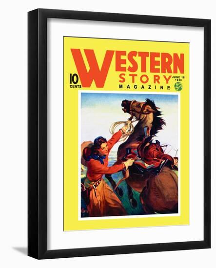 Western Story Magazine: She Ruled the West-null-Framed Art Print