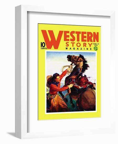 Western Story Magazine: She Ruled the West-null-Framed Art Print