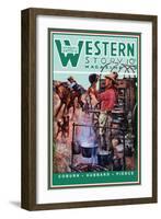 Western Story Magazine: Supper Time-Walter Kaskell Kinton-Framed Art Print