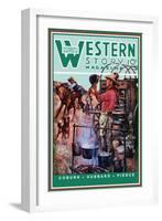 Western Story Magazine: Supper Time-Walter Kaskell Kinton-Framed Art Print