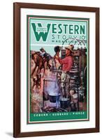 Western Story Magazine: Supper Time-Walter Kaskell Kinton-Framed Art Print