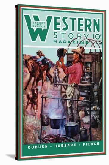 Western Story Magazine: Supper Time-Walter Kaskell Kinton-Stretched Canvas