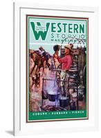 Western Story Magazine: Supper Time-Walter Kaskell Kinton-Framed Art Print