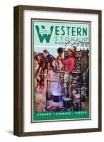 Western Story Magazine: Supper Time-Walter Kaskell Kinton-Framed Art Print