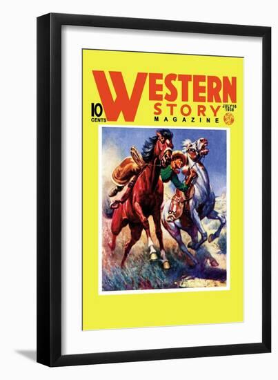 Western Story Magazine: Taming the Wild-null-Framed Art Print