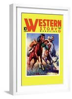 Western Story Magazine: Taming the Wild-null-Framed Art Print