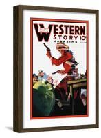 Western Story Magazine: The Card Game-null-Framed Art Print