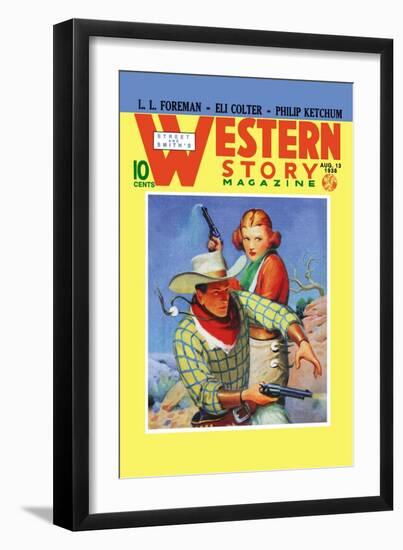 Western Story Magazine: They Ruled the West-null-Framed Art Print