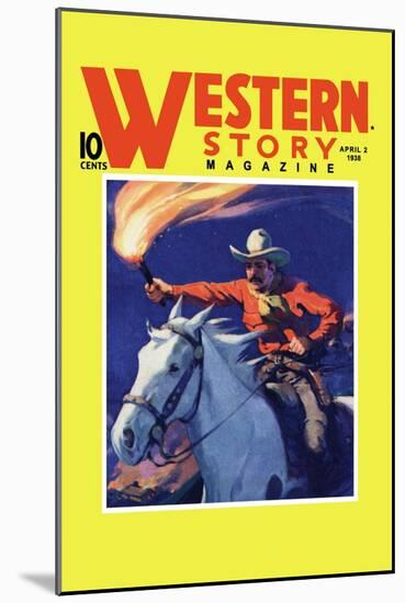 Western Story Magazine: under Fire-null-Mounted Art Print