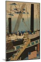 Western Traders Loading Cargo in Yokohama, 1861-Utagawa Sadahide-Mounted Giclee Print