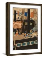 Western Traders Loading Cargo in Yokohama, 1861-Utagawa Sadahide-Framed Giclee Print