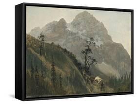 Western Trail, the Rockies-Albert Bierstadt-Framed Stretched Canvas