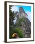 Western Traveler with Temple I, Tikal Ruins, Guatemala-Keren Su-Framed Premium Photographic Print