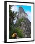 Western Traveler with Temple I, Tikal Ruins, Guatemala-Keren Su-Framed Premium Photographic Print
