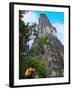 Western Traveler with Temple I, Tikal Ruins, Guatemala-Keren Su-Framed Photographic Print