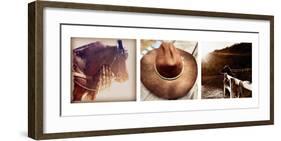 Western Triptych (The Beauty, Dusty's Hat, Will Rogers Pony)-Gizara-Framed Art Print