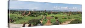 Western view of stupas and temples from top of Shwe San Taw temple, Bagan, Mandalay Region, Myanmar-null-Stretched Canvas