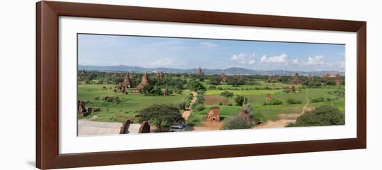 Western view of stupas and temples from top of Shwe San Taw temple, Bagan, Mandalay Region, Myanmar-null-Framed Photographic Print