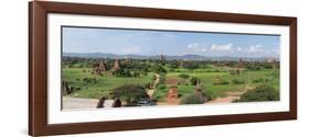 Western view of stupas and temples from top of Shwe San Taw temple, Bagan, Mandalay Region, Myanmar-null-Framed Photographic Print