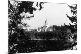 Western View of the Capitol Building - Olympia, WA-Lantern Press-Mounted Art Print