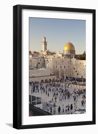 Western Wailing Wall, the Dome of the Rock and Omar Mosque, Old City, East Jerusalem-null-Framed Photographic Print