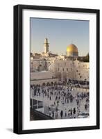 Western Wailing Wall, the Dome of the Rock and Omar Mosque, Old City, East Jerusalem-null-Framed Photographic Print