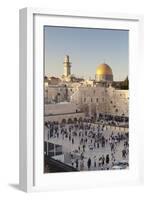 Western Wailing Wall, the Dome of the Rock and Omar Mosque, Old City, East Jerusalem-null-Framed Photographic Print